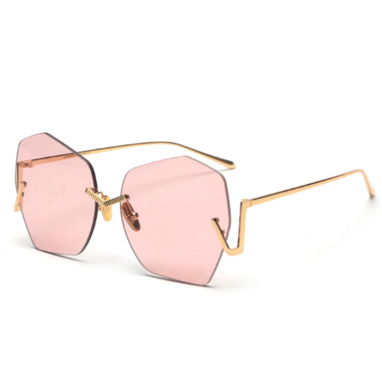 Sunglasses polygonal flat lens