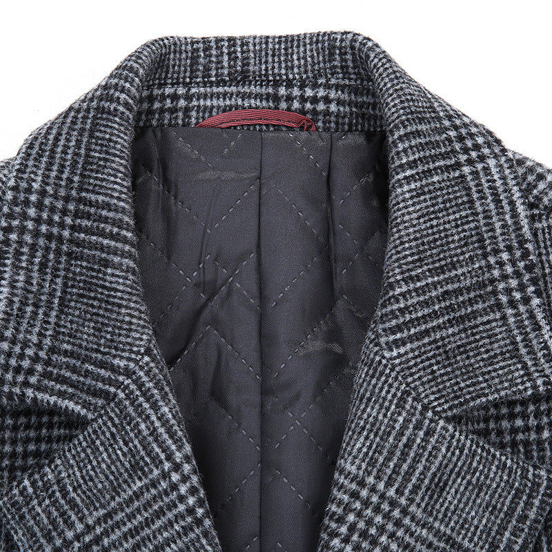 Men's plaid trench coat