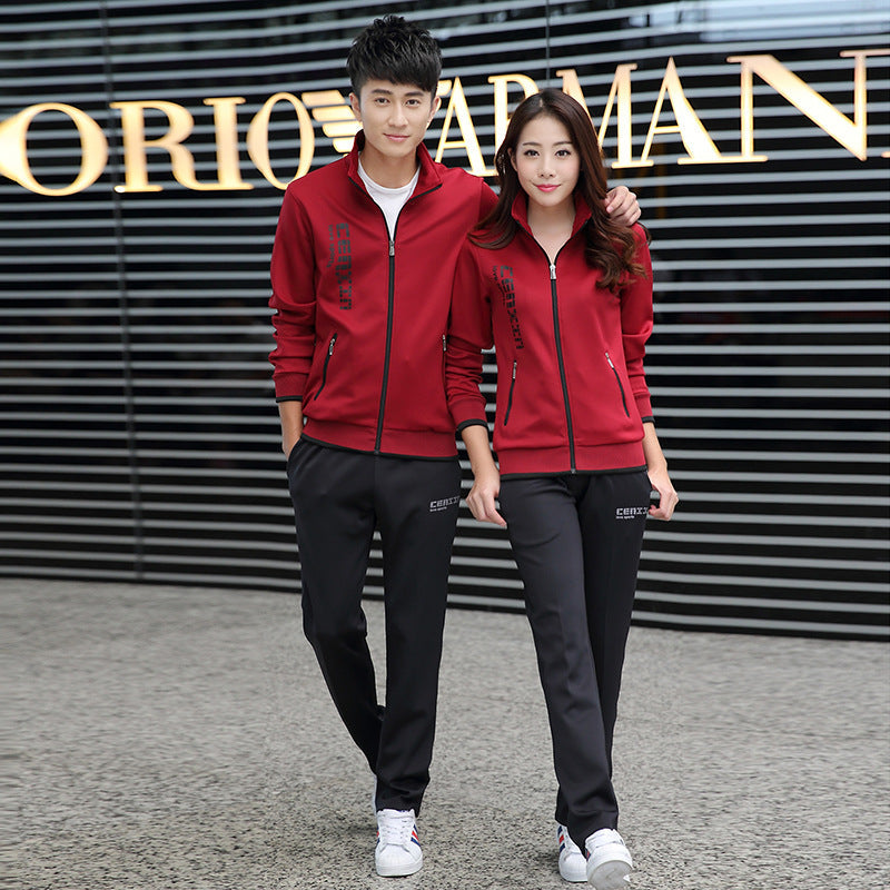 Men and women couple sports casual jumpsuit