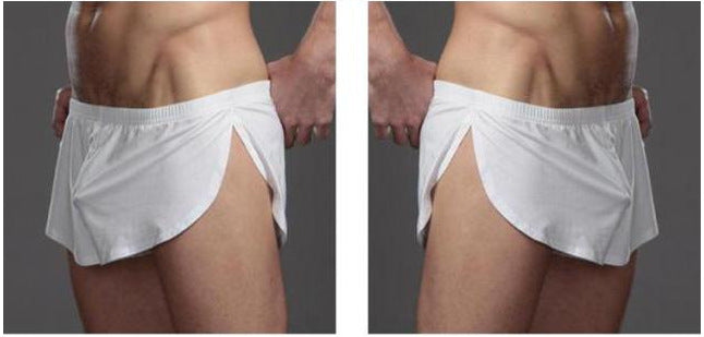 Milk silk split loose loose shorts for men