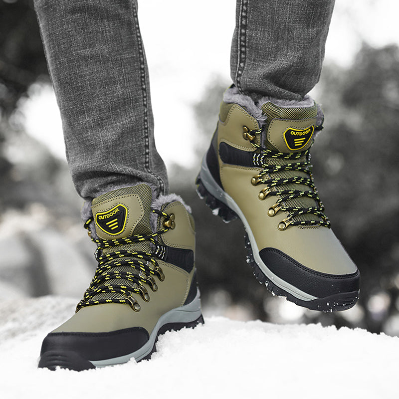 Winter Snow Boots Men Warm Plush Ankle Boots Hiking Lace-up boots