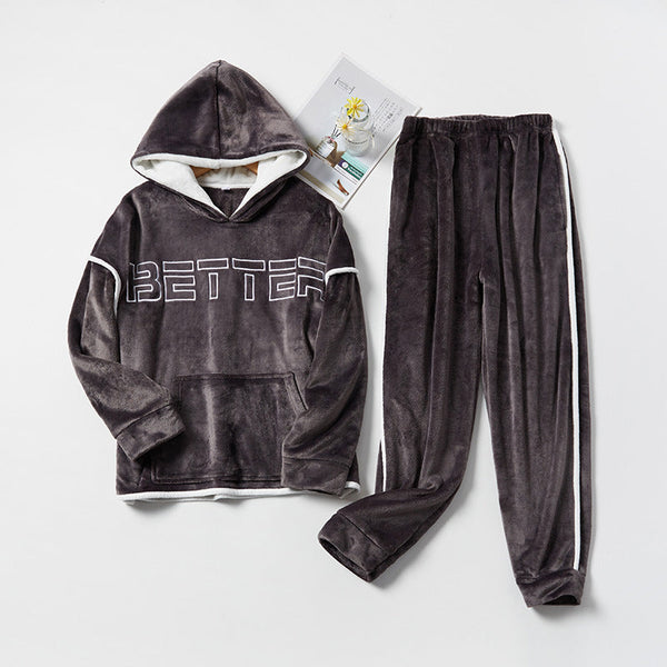 Flannel Couple Home Service jumpSuit For Men And Women