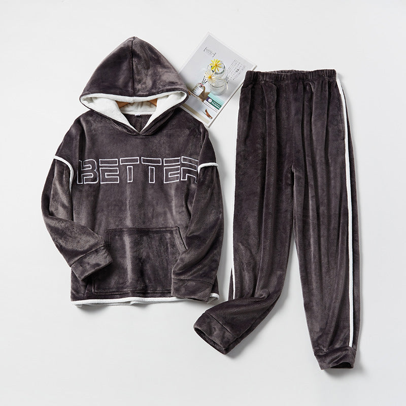 Flannel Couple Home Service jumpSuit For Men And Women