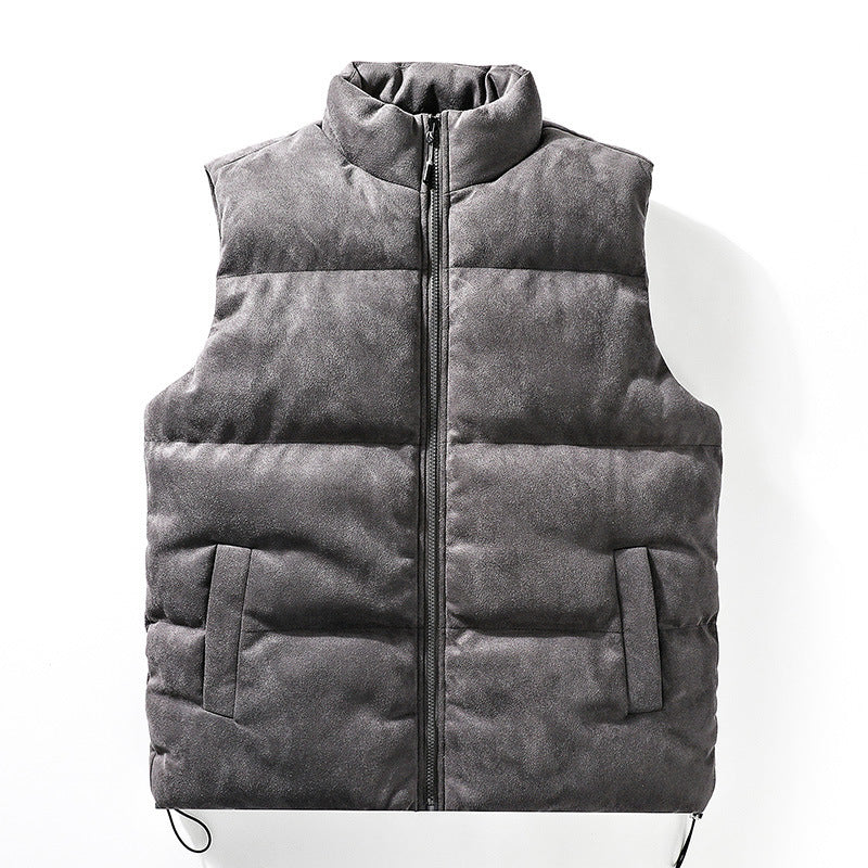 Simple Stand-up Collar Cotton-padded Vest For Men