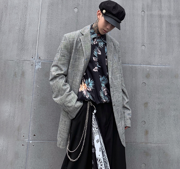 Trendy loose long sleeve suit for men