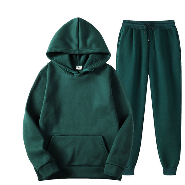 Casual Solid Color Sweater And Velvet Pullover jumpSuit for men