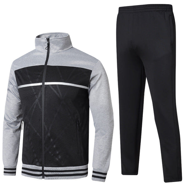 Stand-up Collar Suit Cardigan Sweater Sports Two-piece trackSuit Men