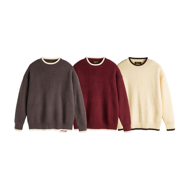 Color-block Crew Neck Sweater Men