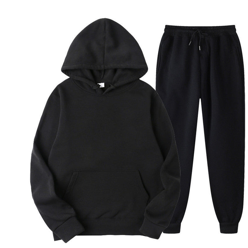 Casual Solid Color Sweater And Velvet Pullover jumpSuit for men