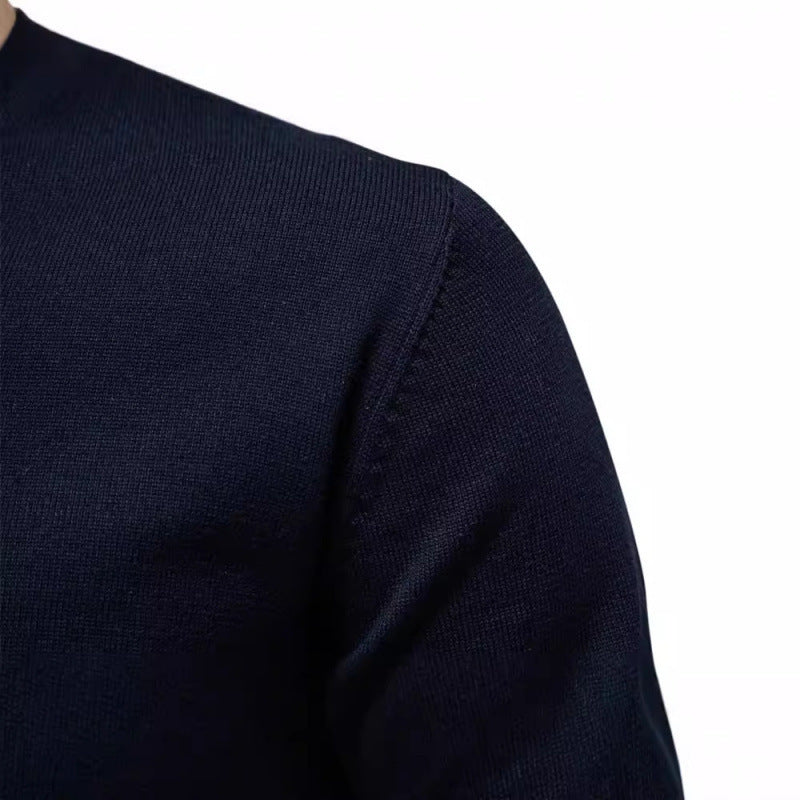 Autumn And Winter Pure Cotton Solid Color V-neck Sweater