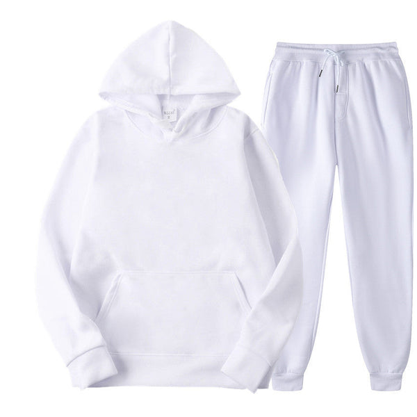 Casual Solid Color Sweater And Velvet Pullover jumpSuit for men