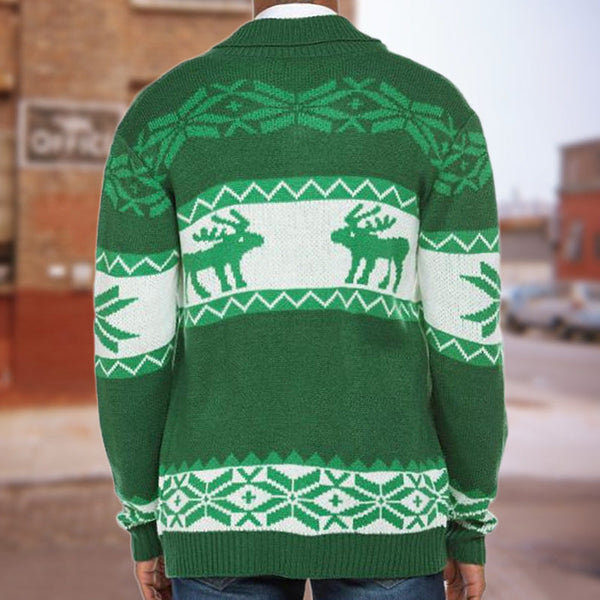 Men's Christmas Jacquard buttoned Sweater