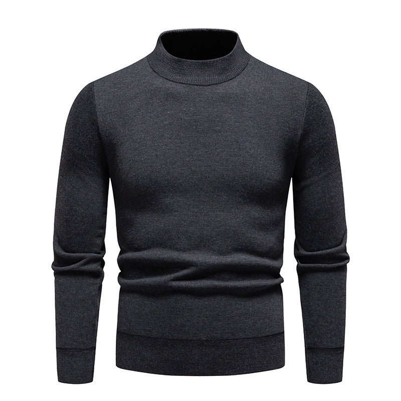 Men's Fleece-lined Thick Round Neck Sweater