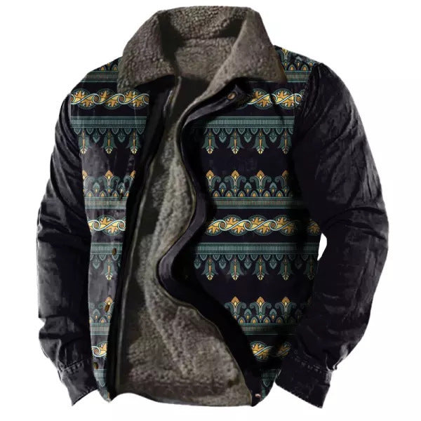 Thickened Side Seam Casual Zipper Loose Cotton Jacket Men