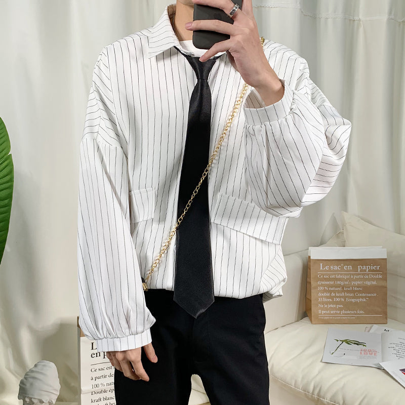 casual striped shirt men