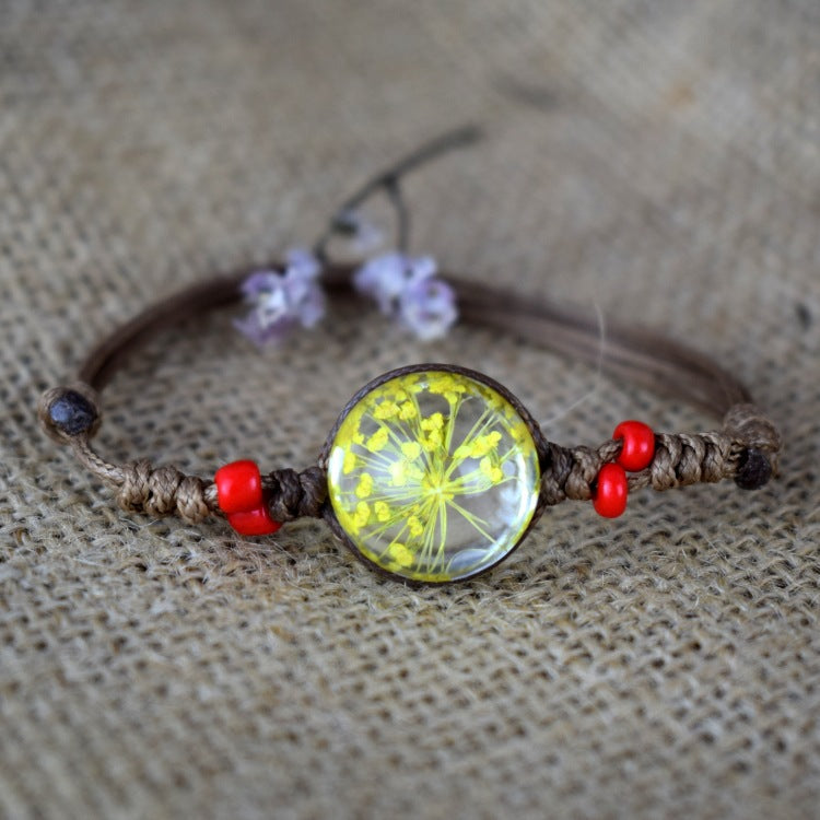 Dried Flower Starry Time Gemstone Necklace