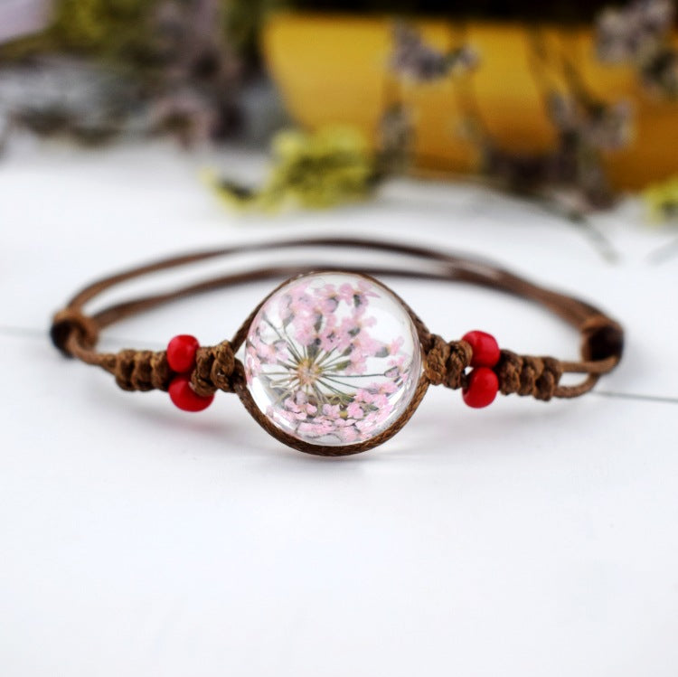 Dried Flower Starry Time Gemstone Necklace