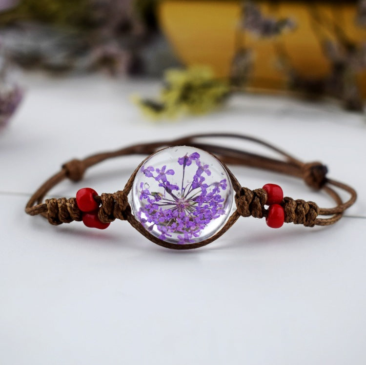 Dried Flower Starry Time Gemstone Necklace