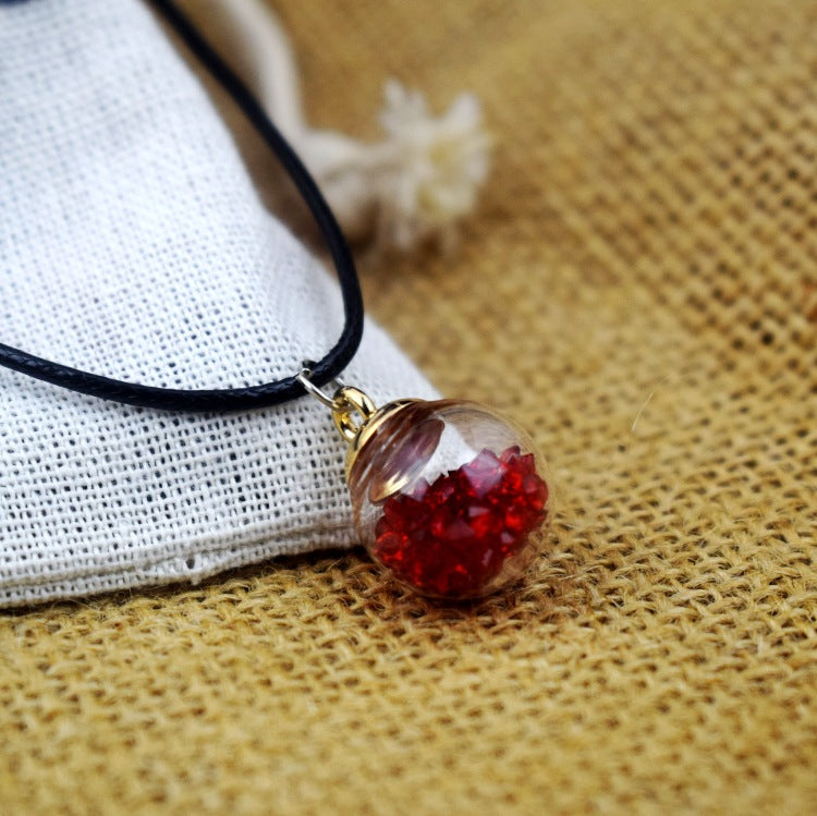 Dried Flower Starry Time Gemstone Necklace