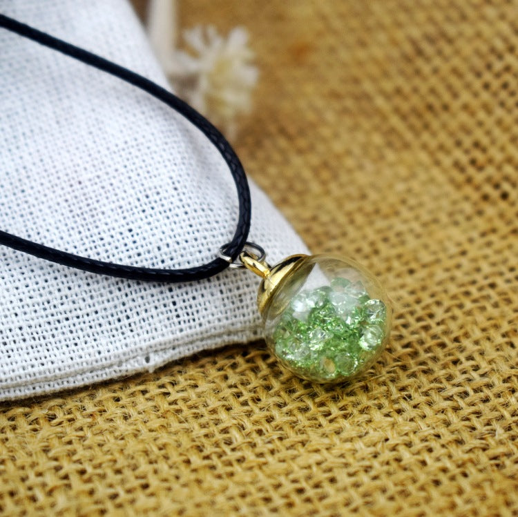 Dried Flower Starry Time Gemstone Necklace