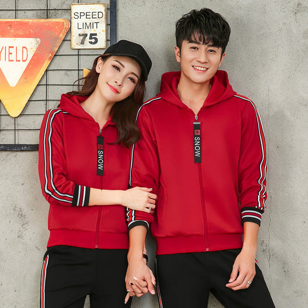 casual men and women running fitness couple tracksuit