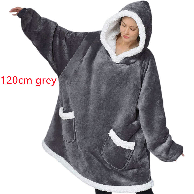 Winter Hoodie Blanket Winter Warm Home Clothes Women Men Oversized Pullover With Pockets