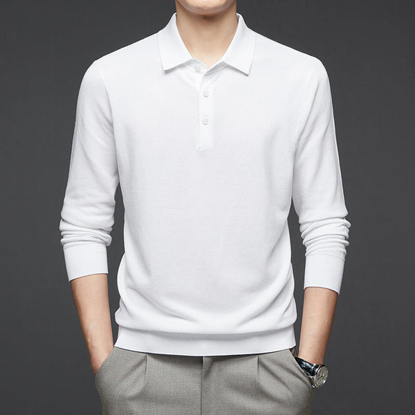 Men's Long Sleeve Mulberry Silk T-shirt