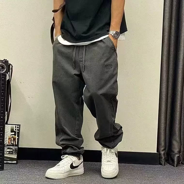 Men's Spring And Autumn Black Casual Harem Pants