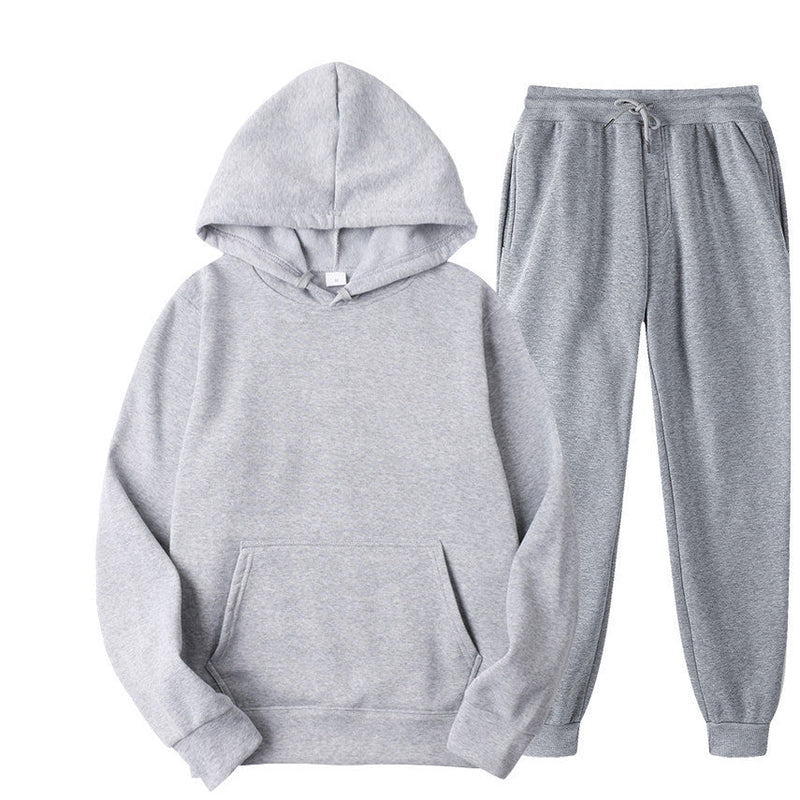 Casual Solid Color Sweater And Velvet Pullover jumpSuit for men