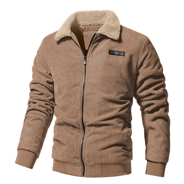 Corduroy Padded Lapel Coat Men