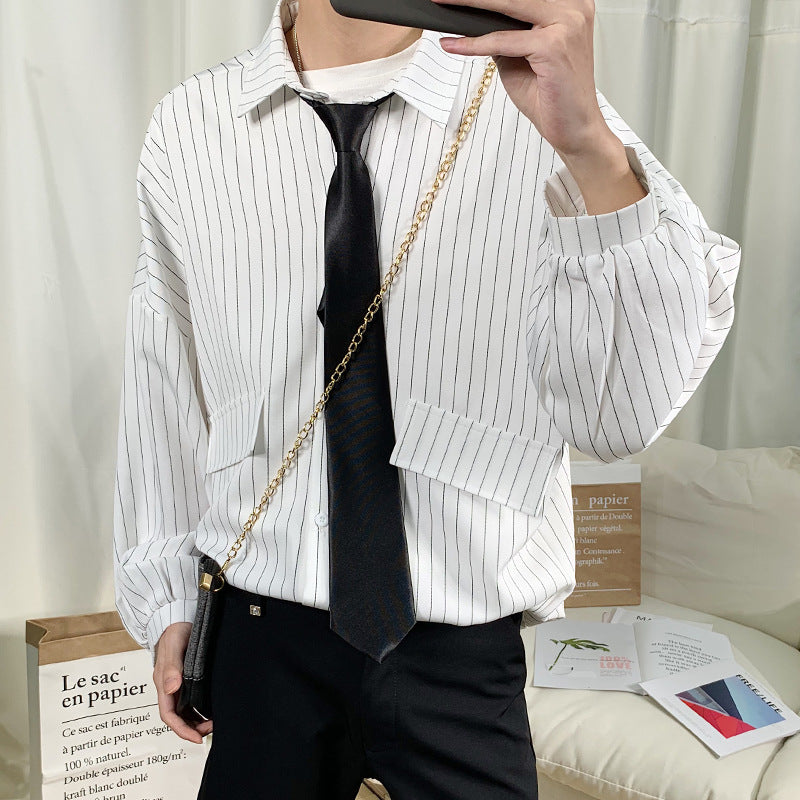 casual striped shirt men
