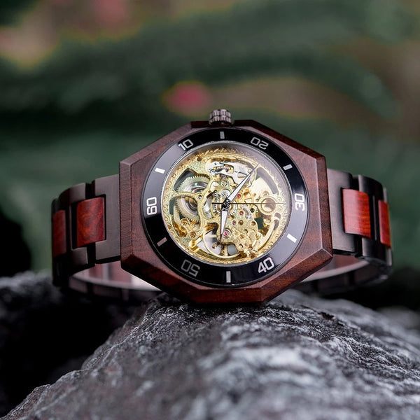 Automatic Wood Mechanical Watch for men