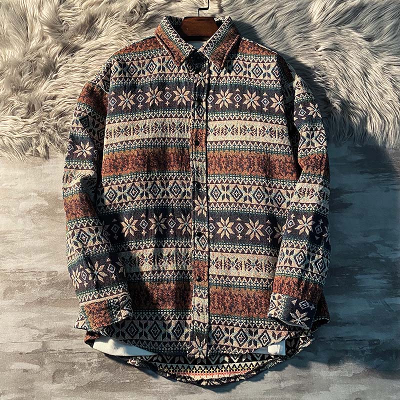 Woolen Long Sleeve Shirt Men