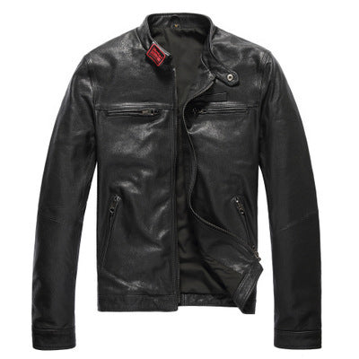 men's short leather jacket