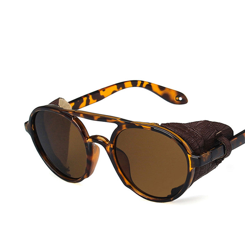Windproof big frame steampunk sunglasses