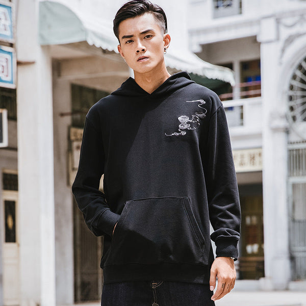 3D Printed Loose Plus Size Hooded Sweater Men