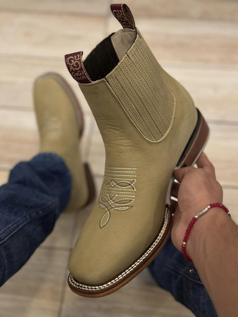 European And American Embroidered Sleeve Chelsea Martin Boots Men's