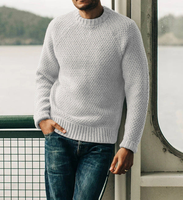 Men's Pullover Winter Casual Solid Color Round Neck Knitted sweater