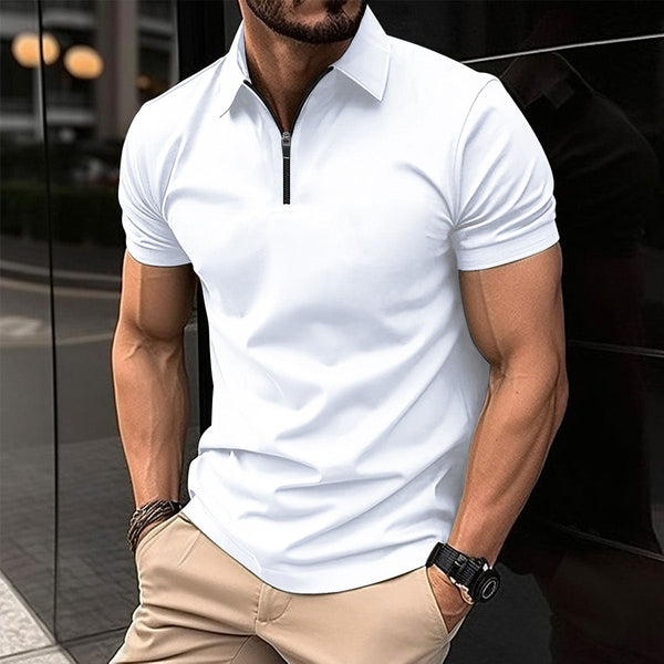 Summer Zipper Solid Color Men's shirt