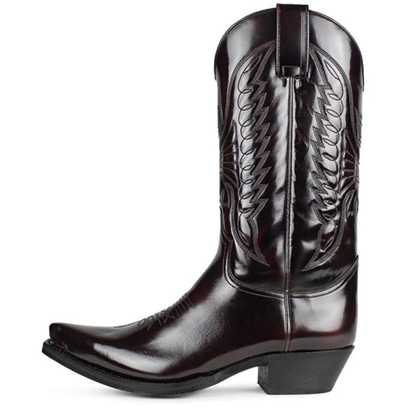 Men's And Women's Embroidered Pointed High Heel Western Cowboy Boot