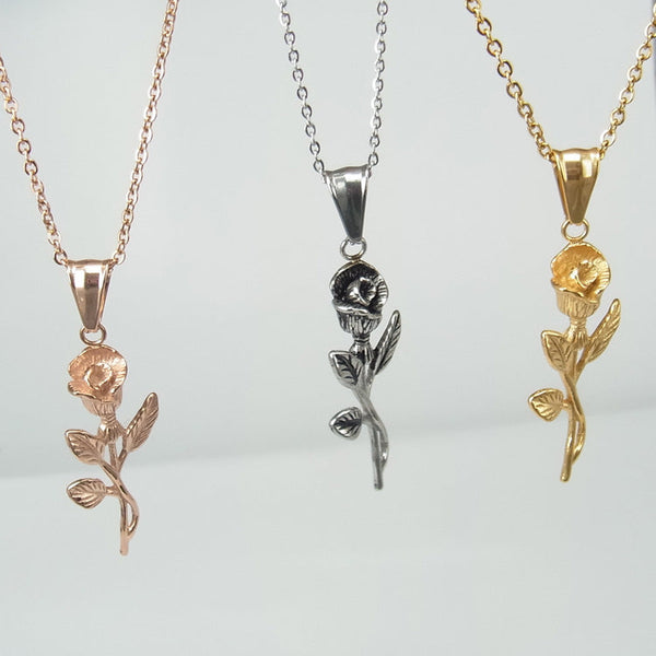 Gold Roses Necklace For Men and women