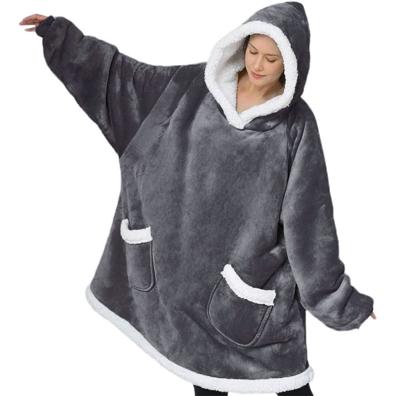 Winter Hoodie Blanket Winter Warm Home Clothes Women Men Oversized Pullover With Pockets