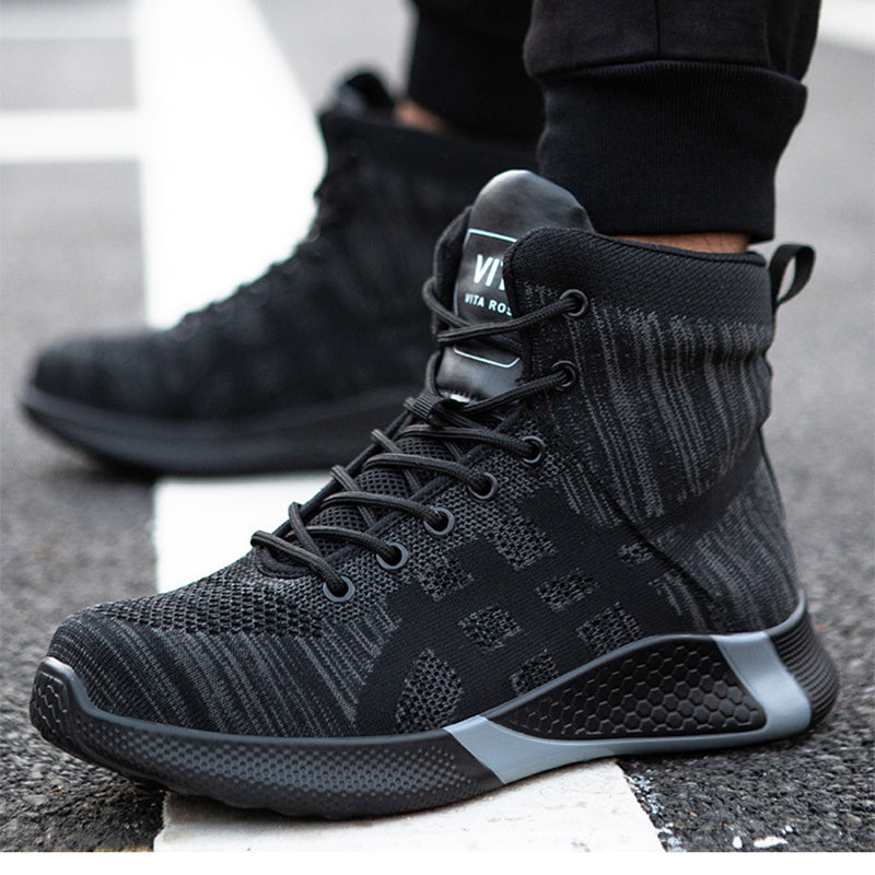 Labor Protection Anti-smash Anti-puncture work shoes Breathable Lace-up Safety boots