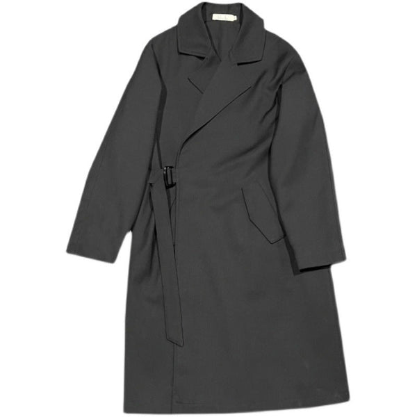 Men's Wind Loose Solid Color Casual Medium Length trench coat