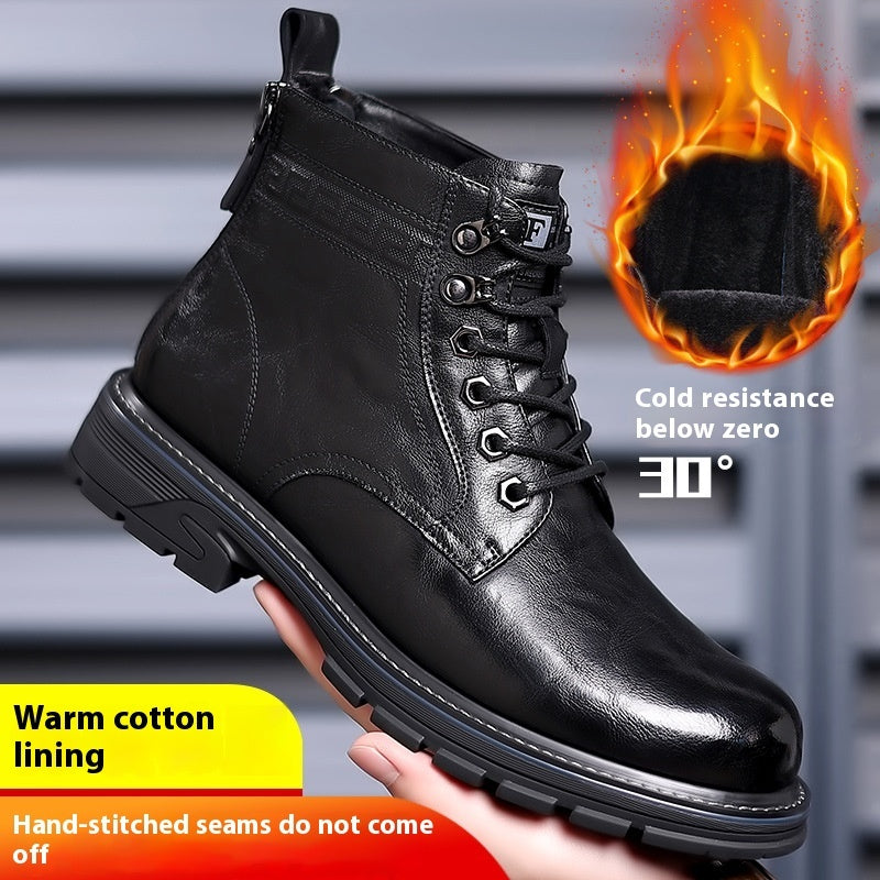 British Style All-matching Work Ankle Haulage Motor Leather Boots