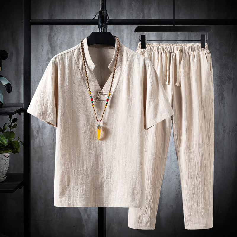 Cotton And Linen JumpSuit for young guys