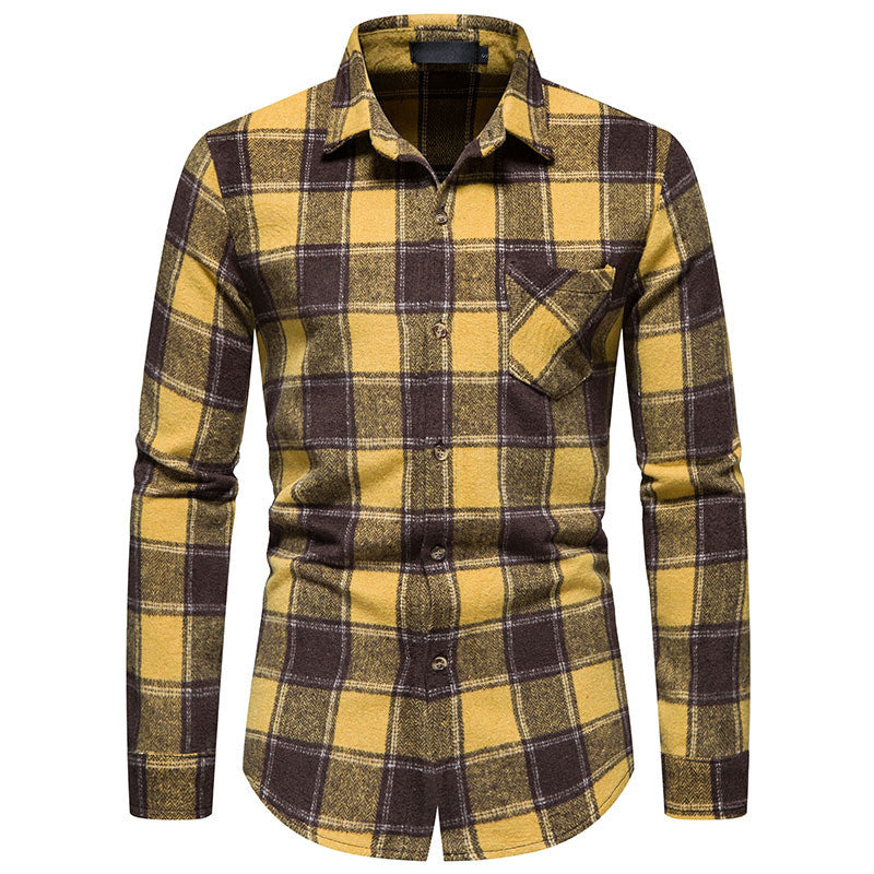 Thick Warm Woolen  Flannel Casual Shirt men