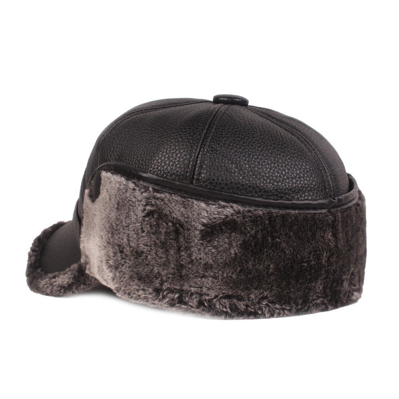 Leather men's cap