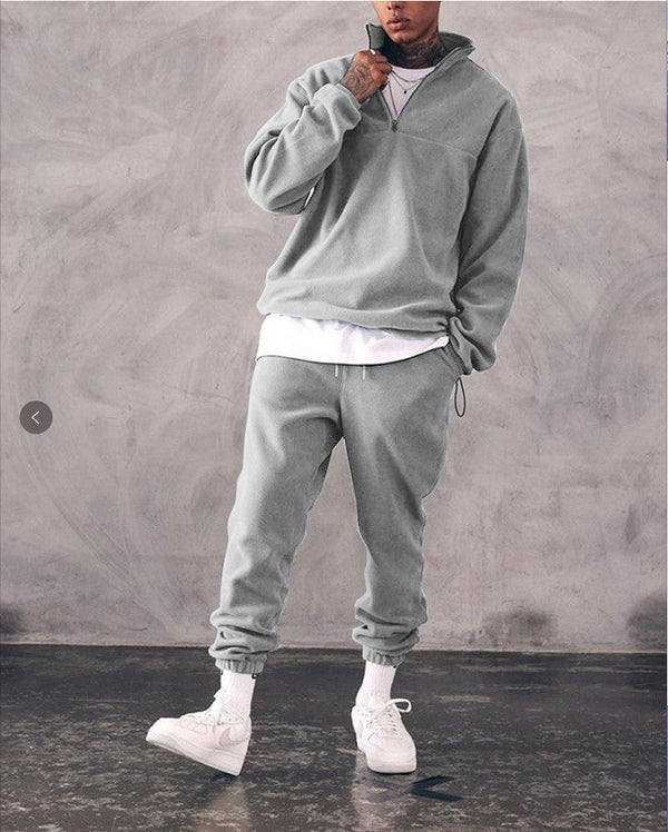 T-shirt loose plus fleece sweater men's suit