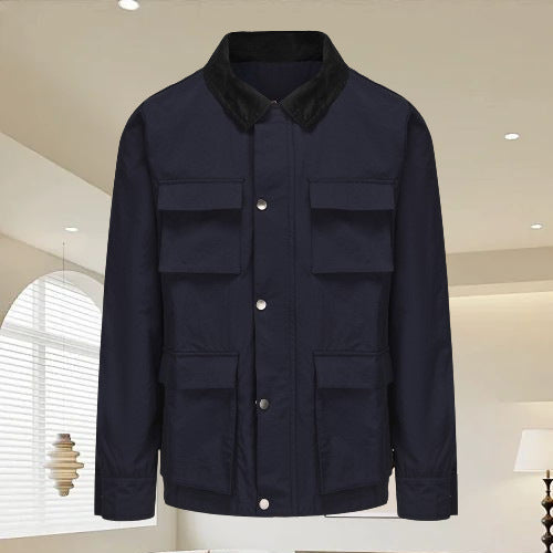 Solid Color Zipper Jacket Men